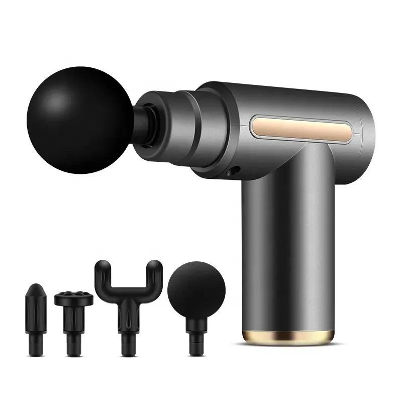 Massage gun being used on shoulder for muscle recovery
