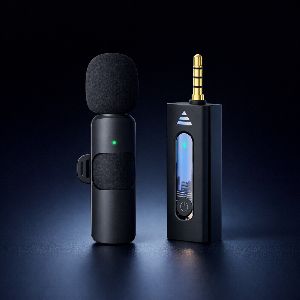 K35 High Quality Collar Wireless Single Microphone – Lavalier Mic for Recording & Streaming