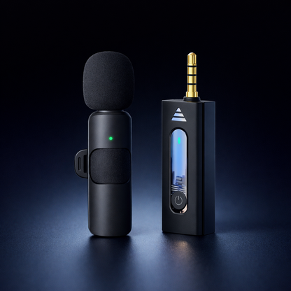 K35 High Quality Collar Wireless Single Microphone – Lavalier Mic for Recording & Streaming