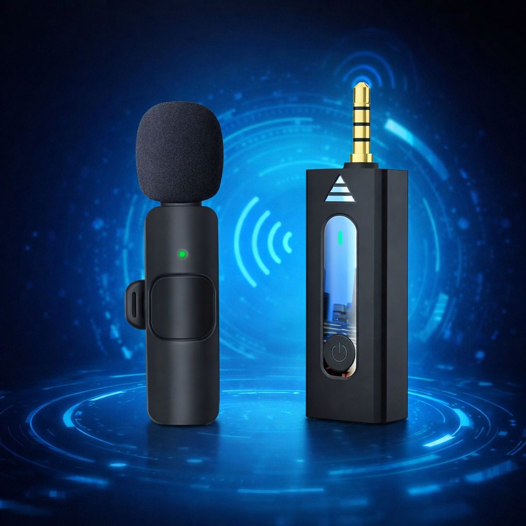 K35 High Quality Collar Wireless Single Microphone – Lavalier Mic for Recording & Streaming