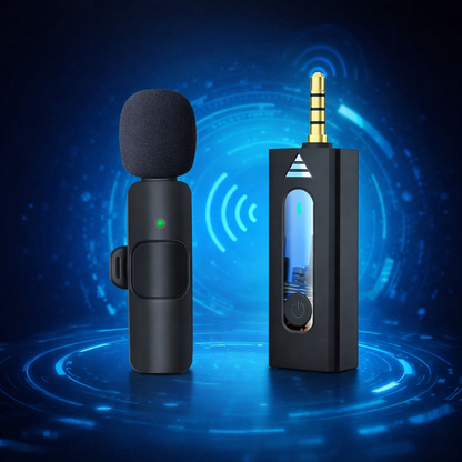 K35 High Quality Collar Wireless Single Microphone – Lavalier Mic for Recording & Streaming