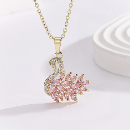 Swan Zircon Necklace – Silver White