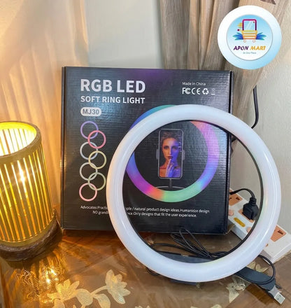 RGB LED Multi Colour Ring Light MJ-30 without stand