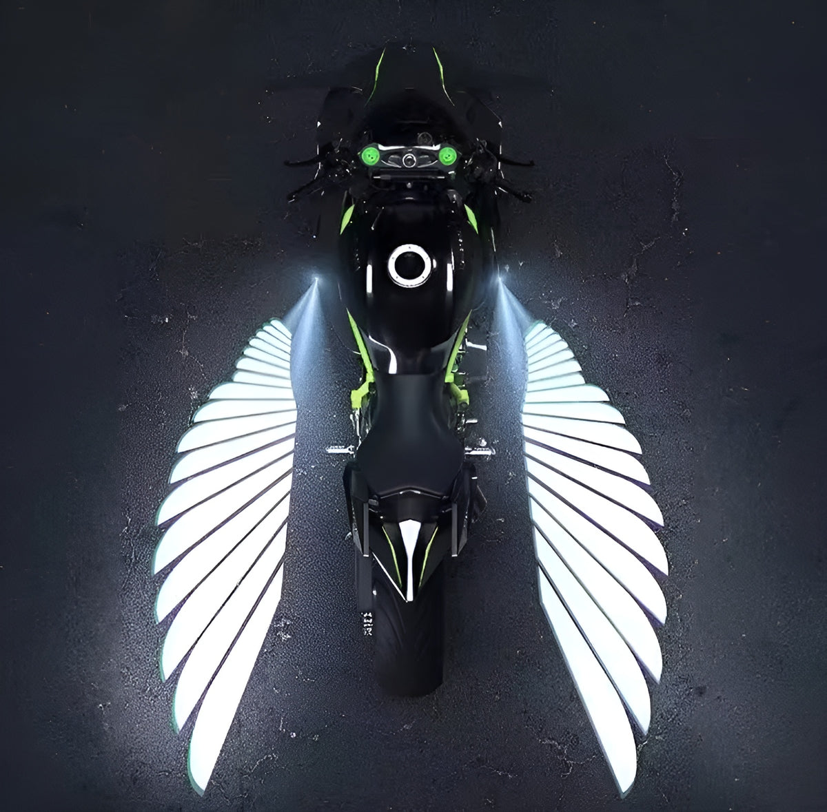 Angel Wings LED Bike Light for Motorcycles & Bikes BLUE Wings Light